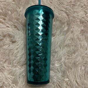 Starbucks Teal Blue Green Turquoise Diamond Metallic Studded Tumbler Cup…